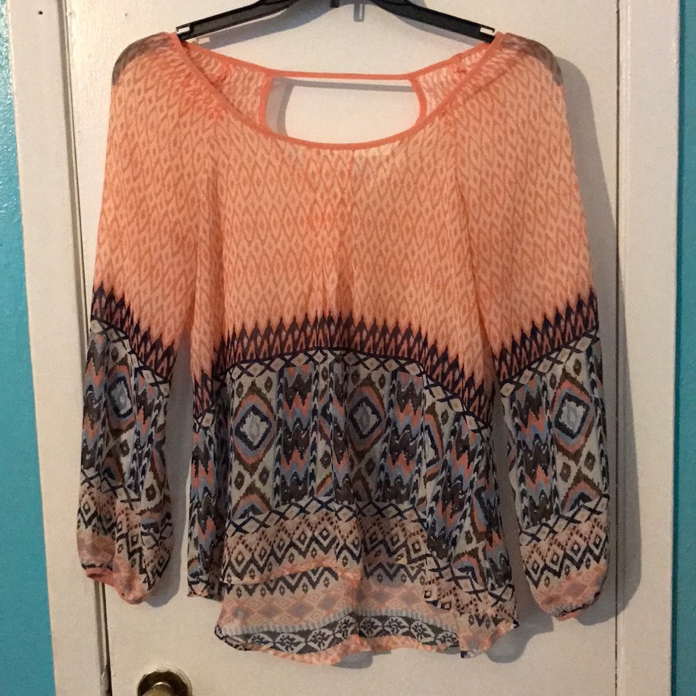 Sheer long sleeve shirt